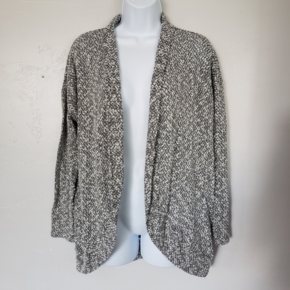 Motherhood Maternity S/M Black & White Cardigan Sweater Open Draped Front Top - Picture 1 of 6